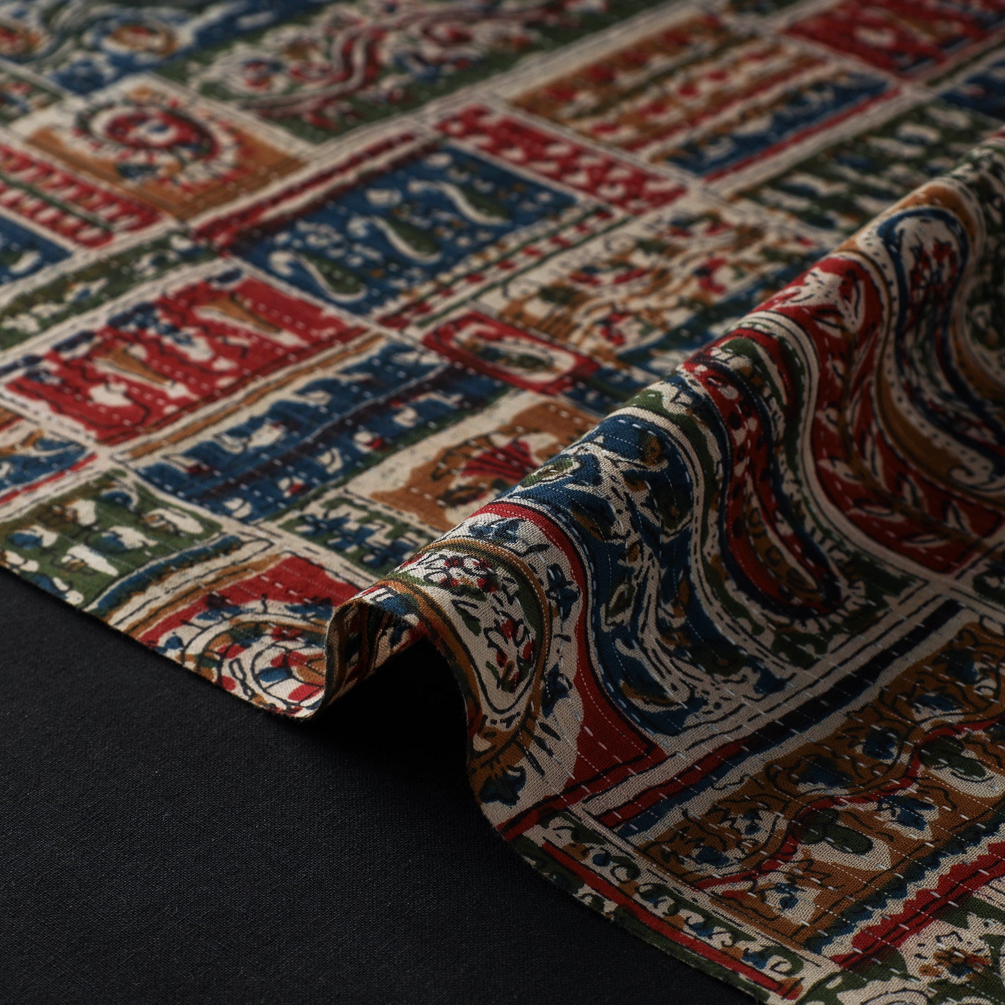 Buy Kantha Stitch Cotton Jaipur Print Fabric Online