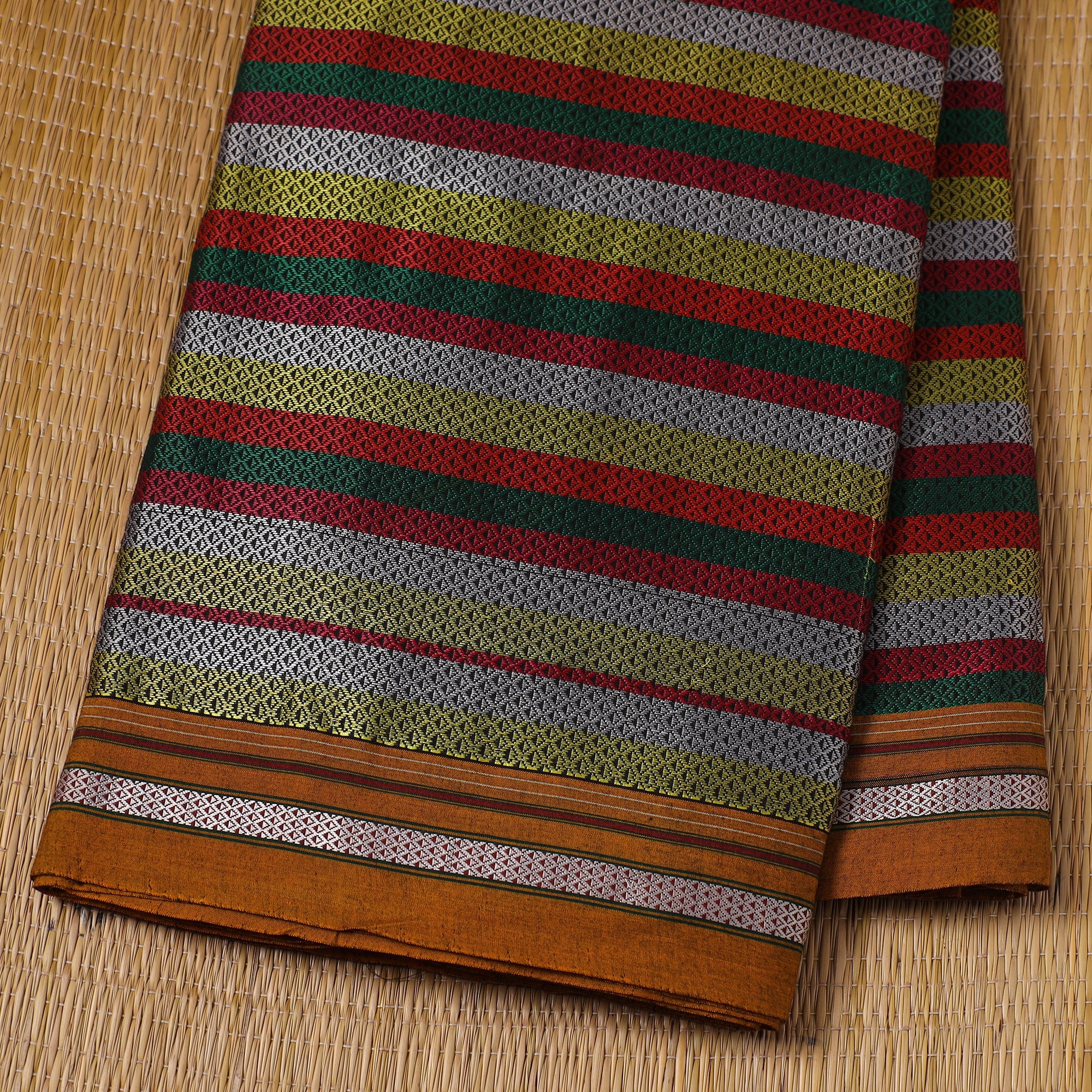  Multicolor Karnataka Weave Cotton Khun Fabric