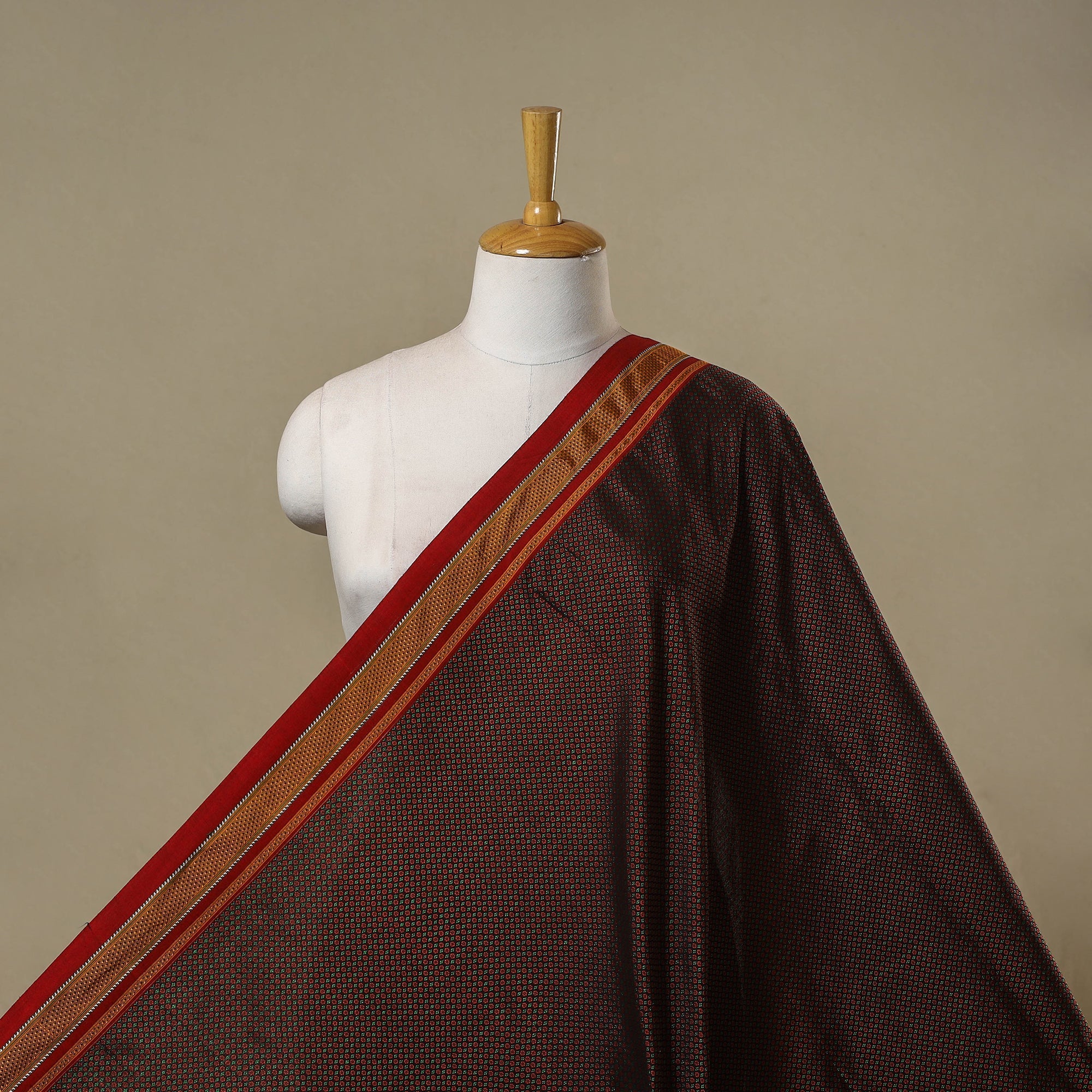 Karnataka weave cotton khun fabric 31 - handcrafted