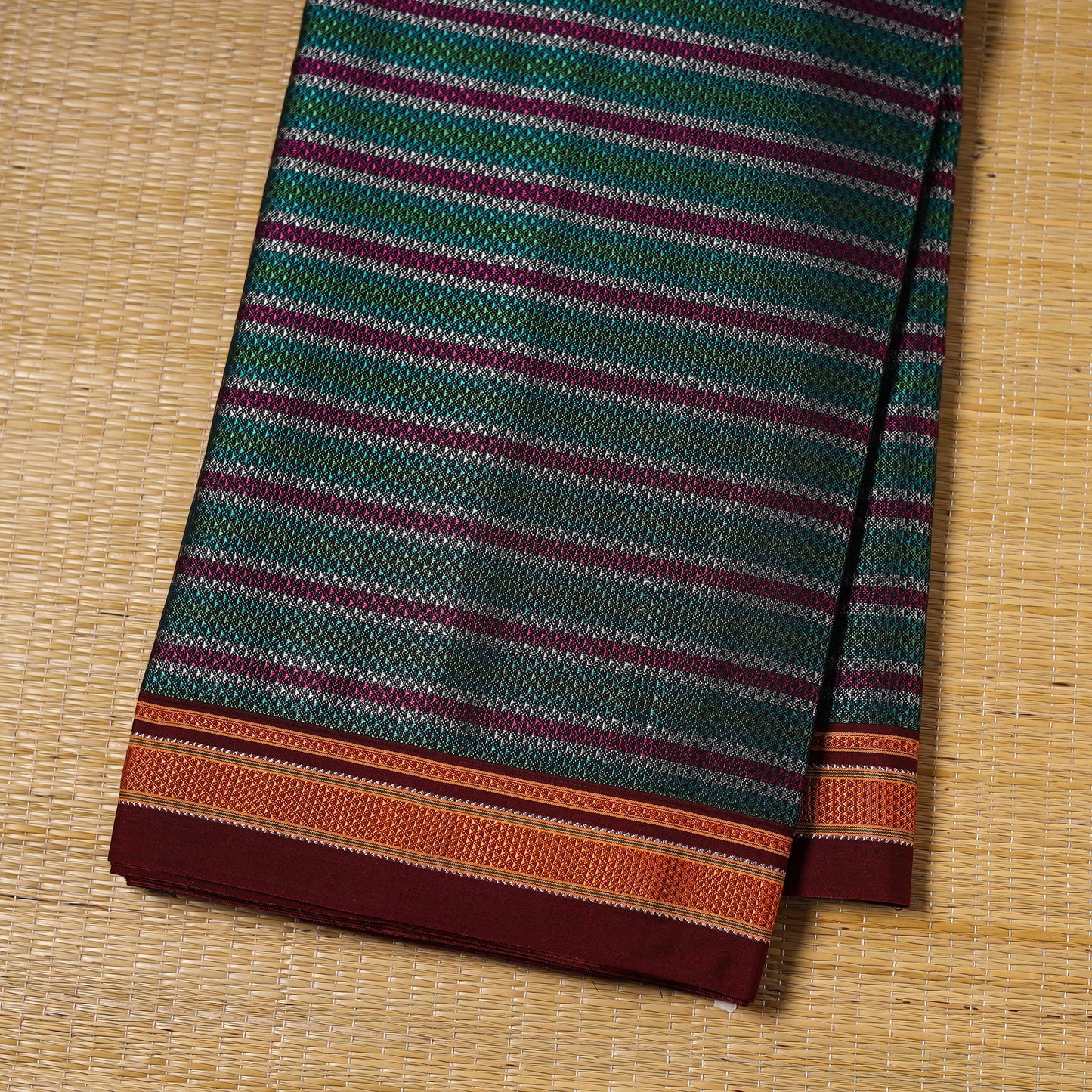 Karnataka weave cotton khun fabric 31 - handcrafted