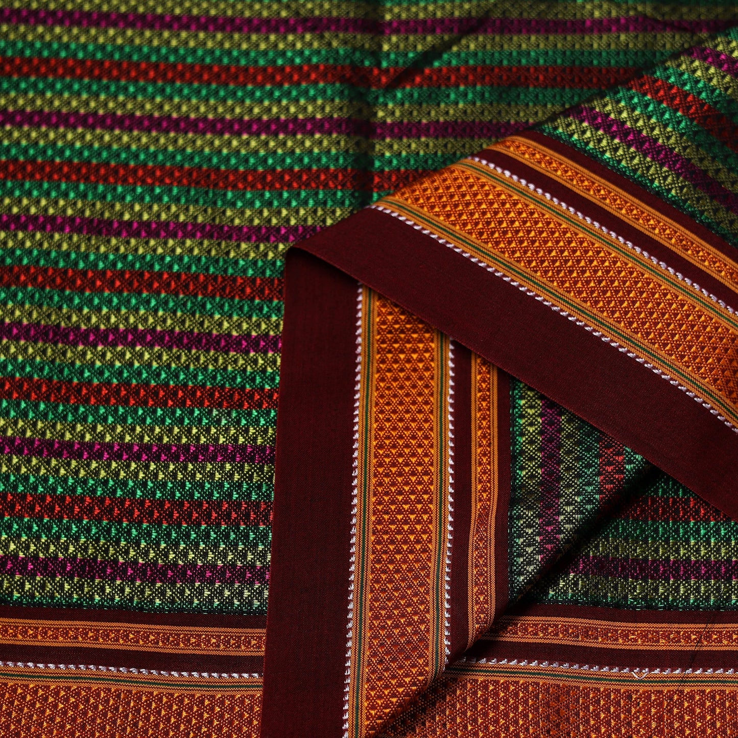 Karnataka weave cotton khun fabric 33 - handcrafted