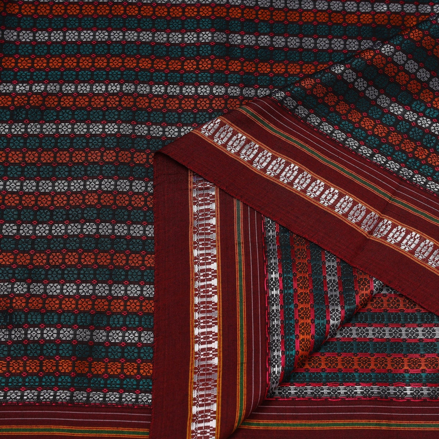 Karnataka weave silk cotton khun fabric 04 - handcrafted