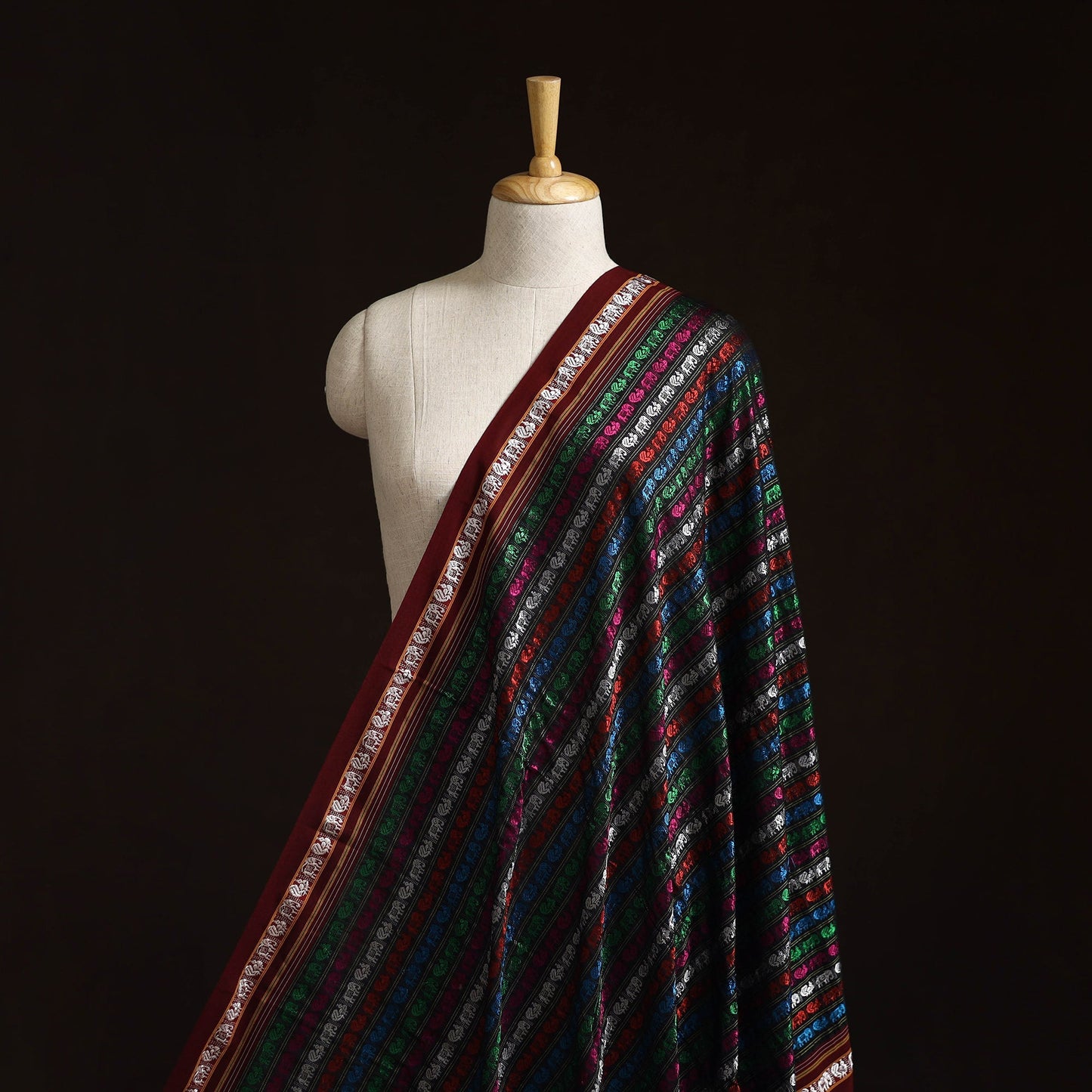 Karnataka weave silk cotton khun fabric 05 - handcrafted