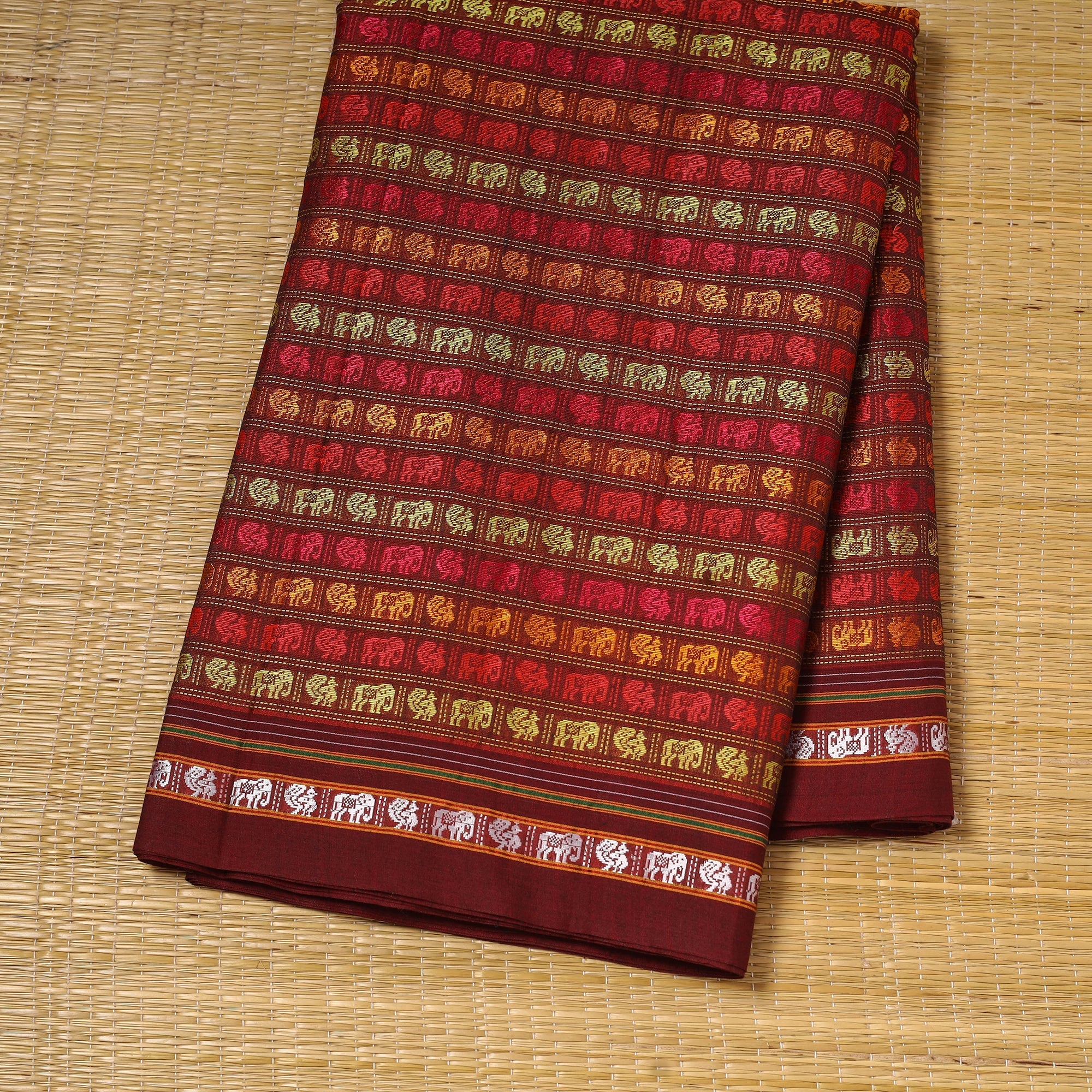 Karnataka weave silk cotton khun fabric 06 - handcrafted