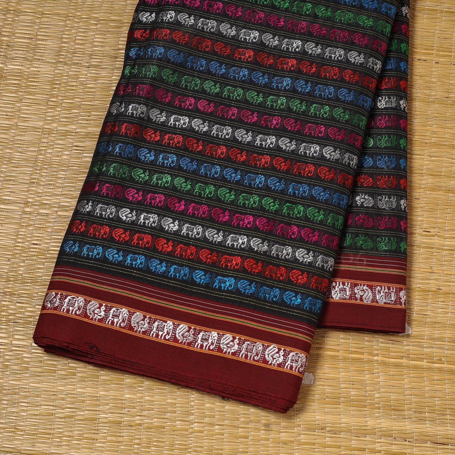 Karnataka weave silk cotton khun fabric 10 - handcrafted
