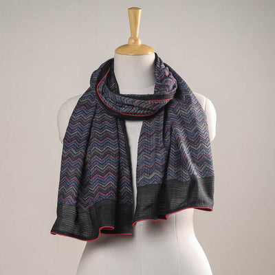 Multicolor - karomi handwoven silk kantha work stole