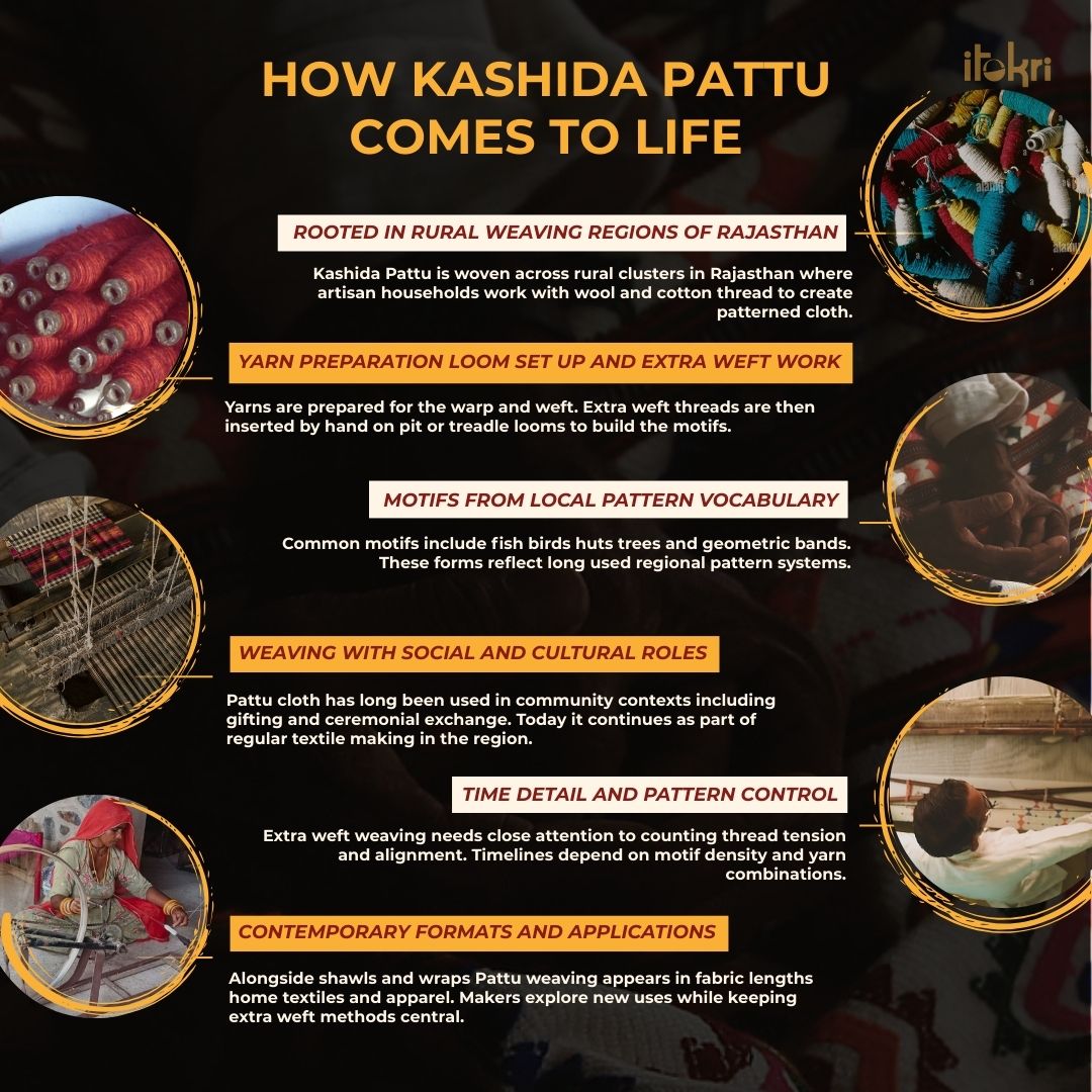 Multicolor - kashida stitch handloom cotton multipurpose