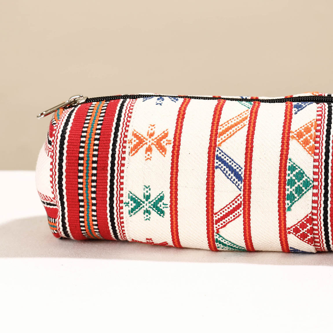  Kashida Stitch Handloom Cotton Multipurpose Toiletry Pouch 