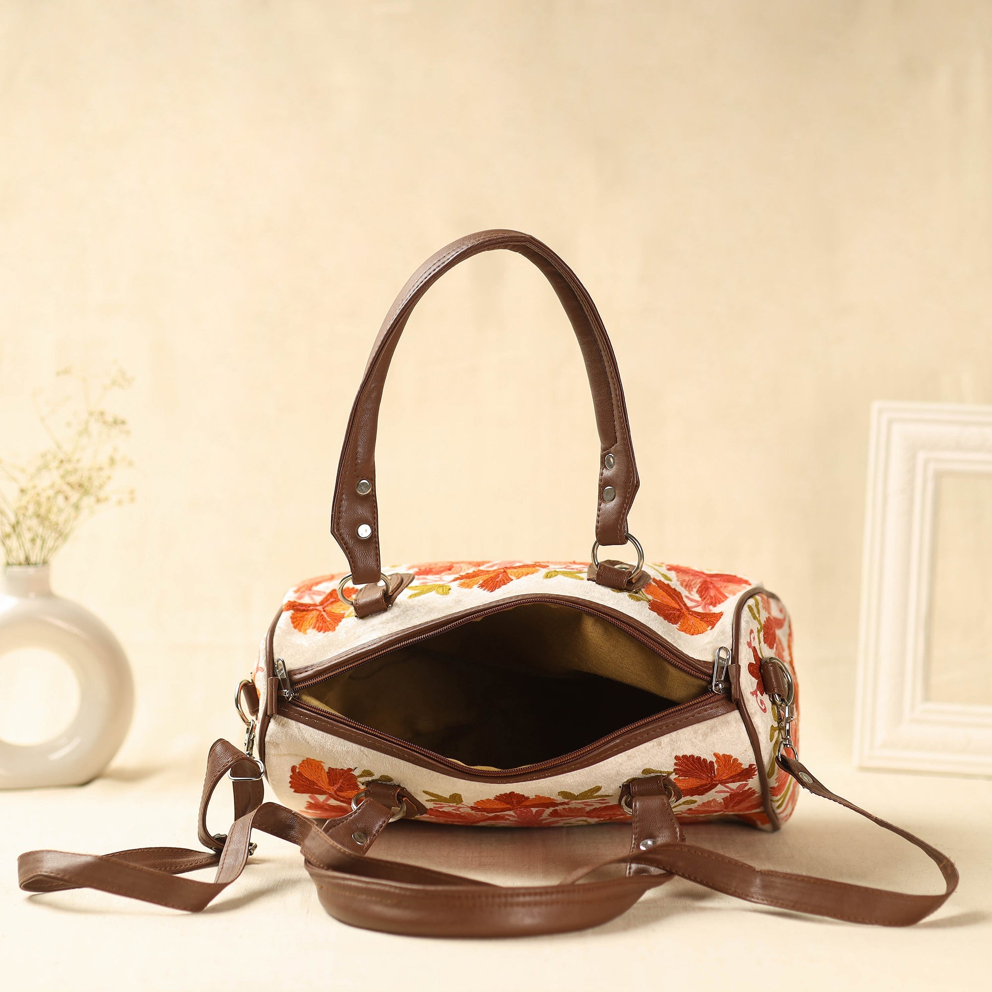 Multicolor Kashmiri Crewel Hand Embroidery Handbag