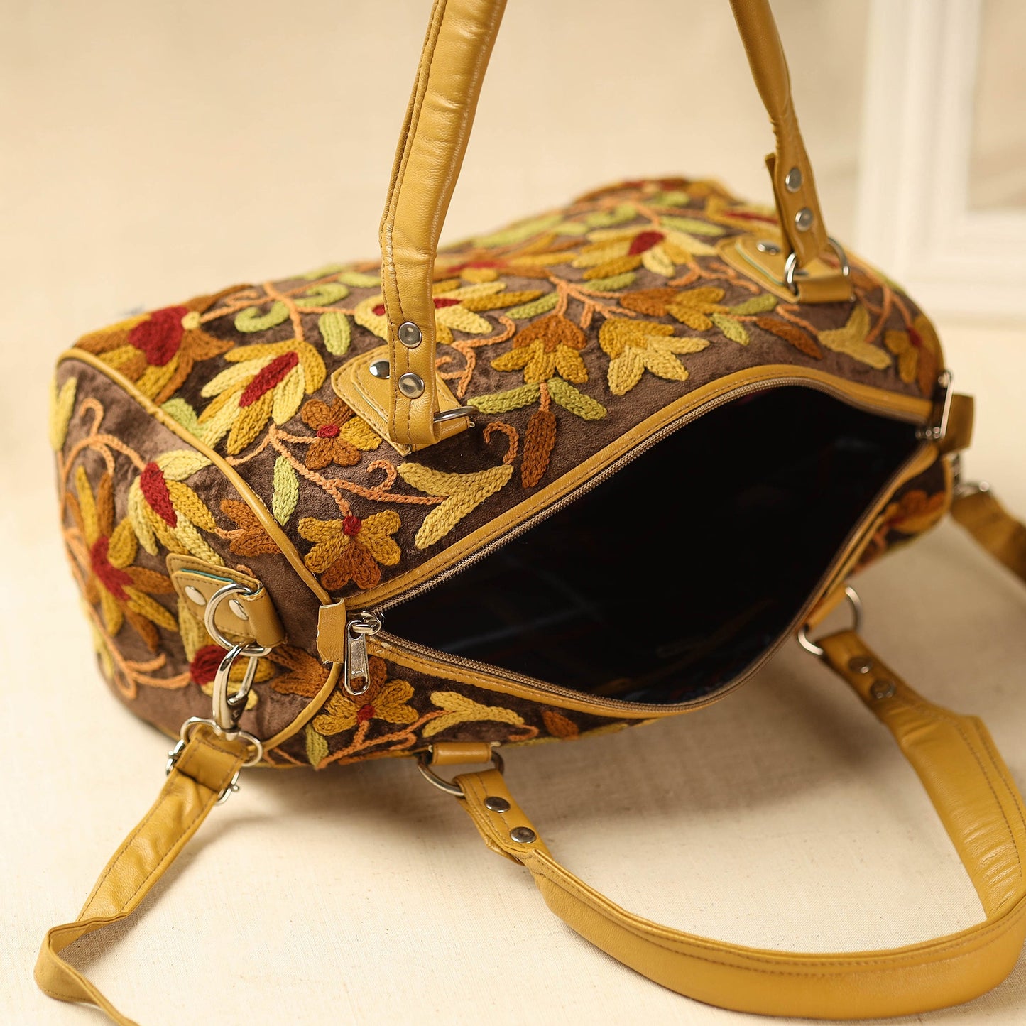 Multicolor Kashmiri Crewel Hand Embroidery Handbag