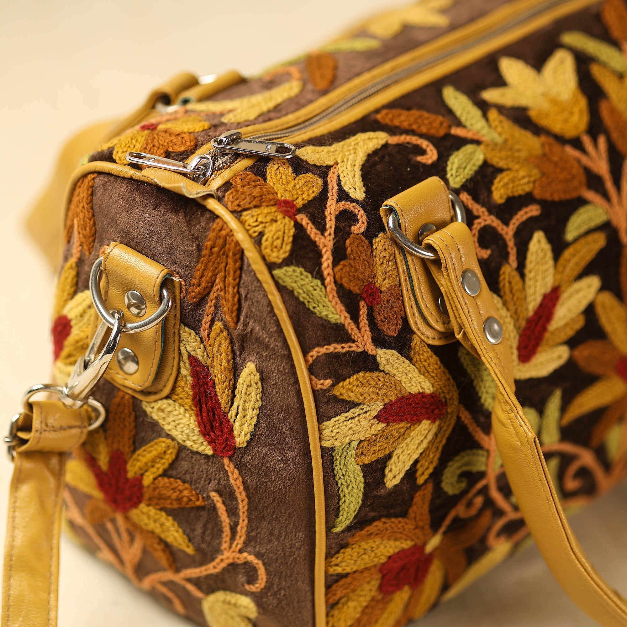 Multicolor Kashmiri Crewel Hand Embroidery Handbag