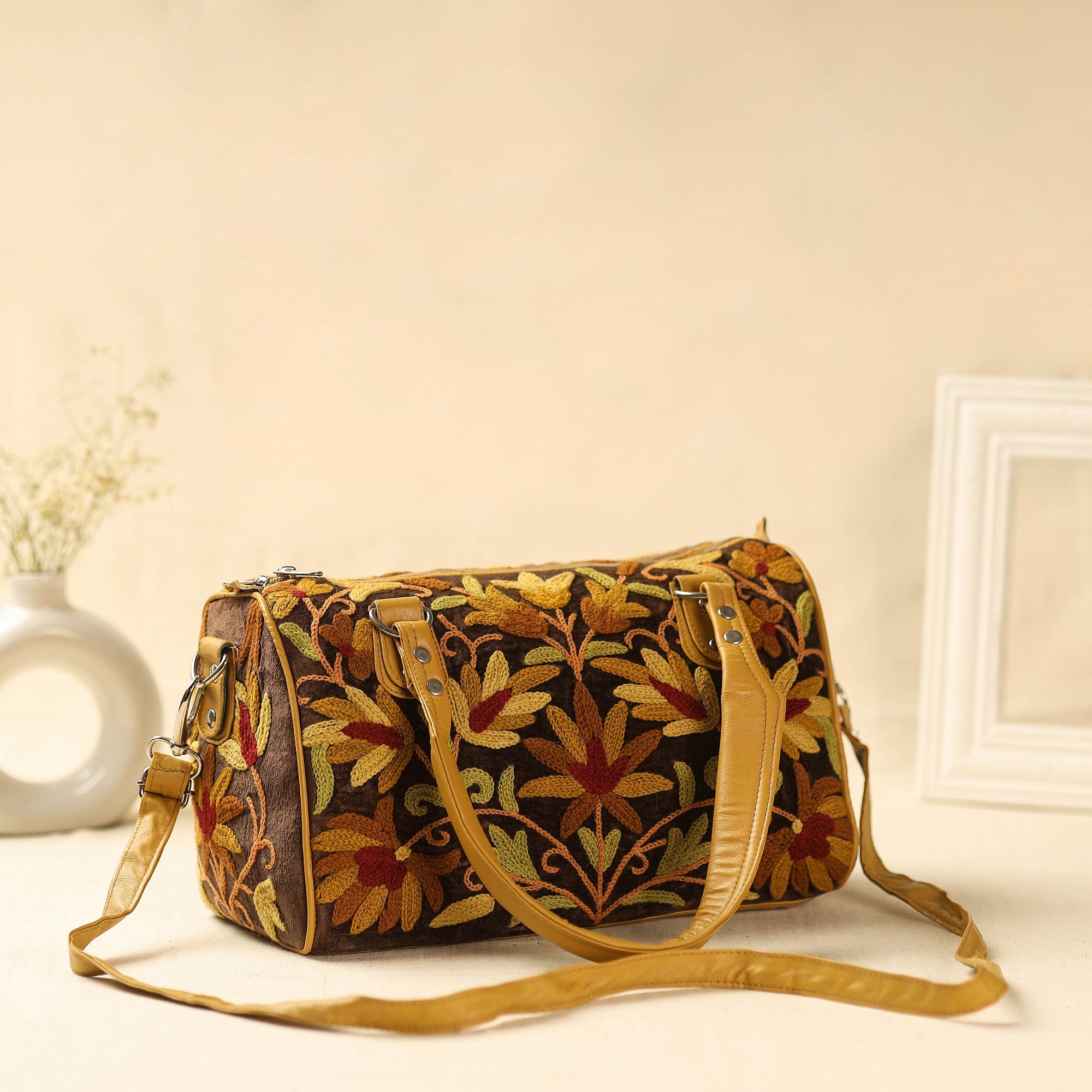 Multicolor Kashmiri Crewel Hand Embroidery Handbag