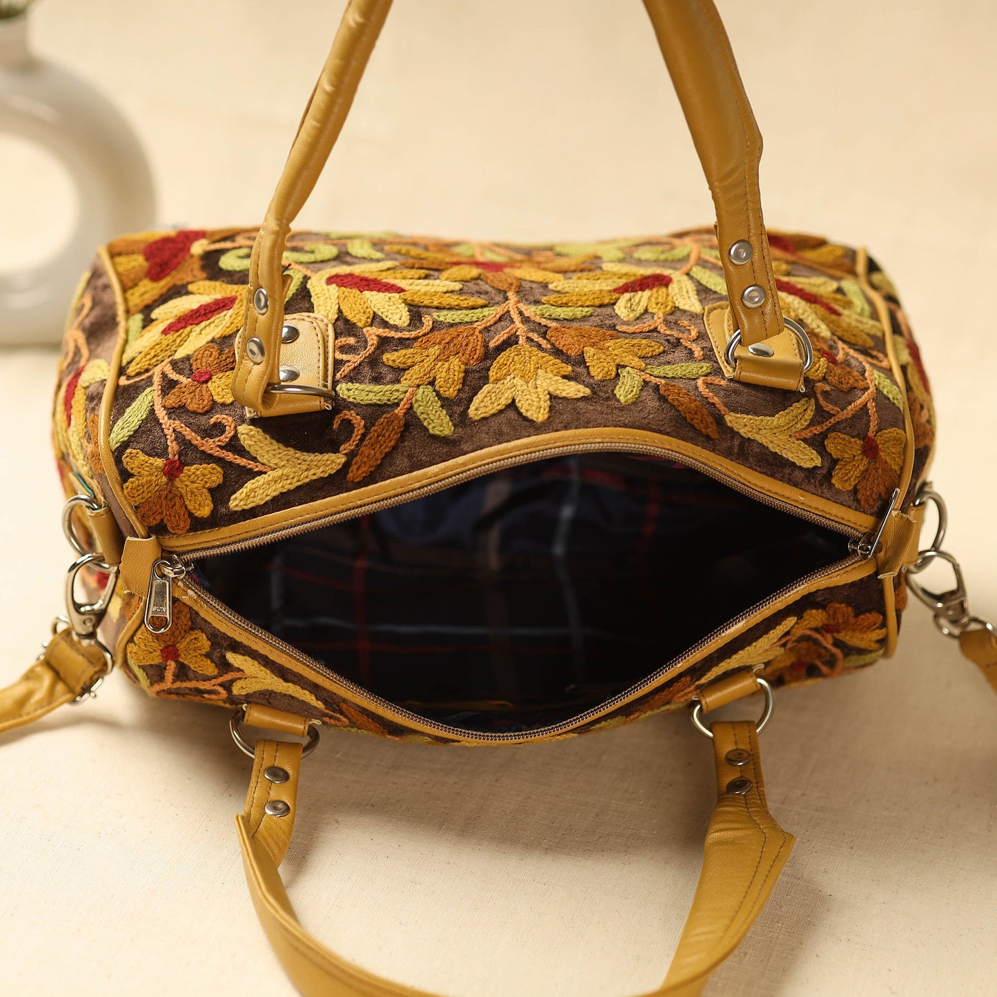 Multicolor Kashmiri Crewel Hand Embroidery Handbag