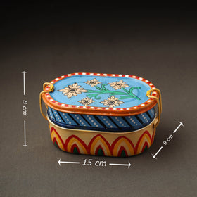  Kavad Handpainted Stainless Steel 2 Tier Capsule Shape Lunch Box (6 X 4 in) 04 Online at iTokri.com