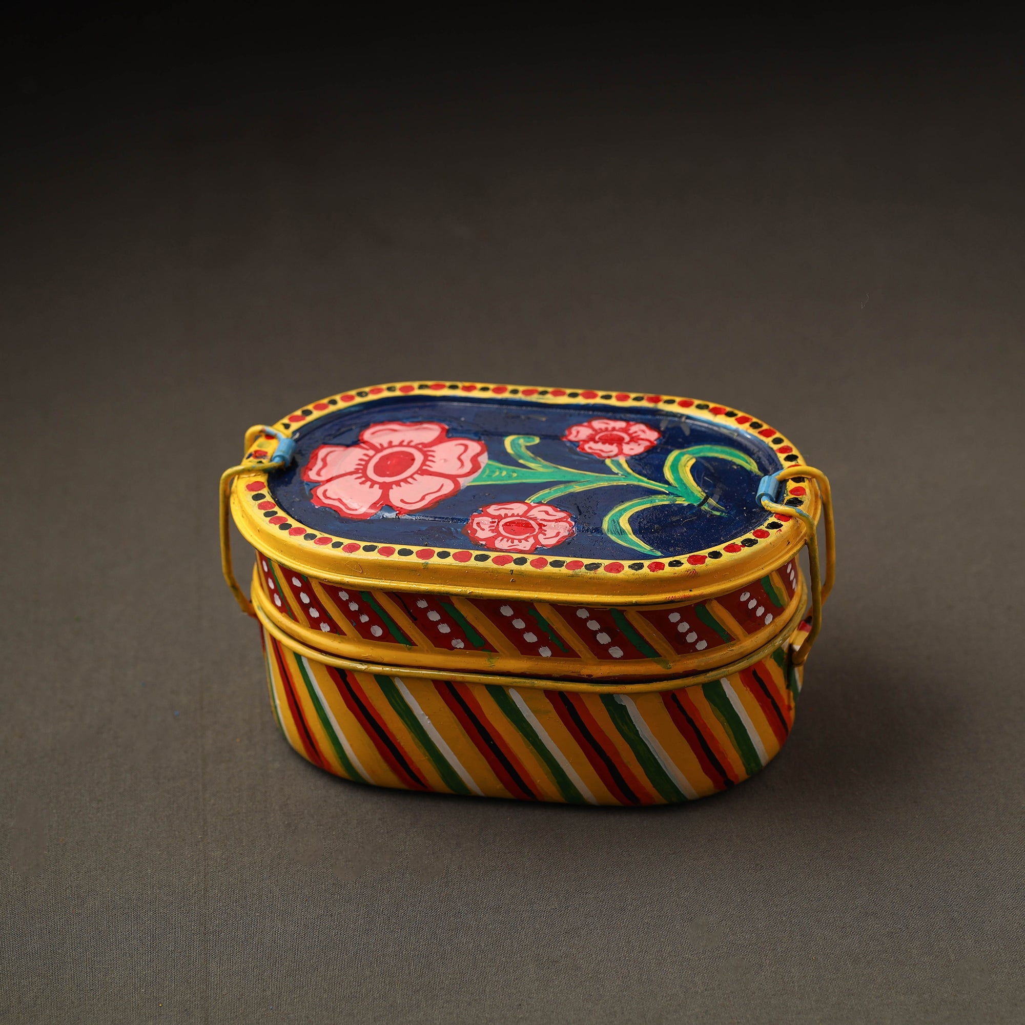 Buy Kavad Handpainted Stainless Steel 2 Tier Capsule Shape Lunch Box (6 X 4 in) 25 Online at iTokri.com