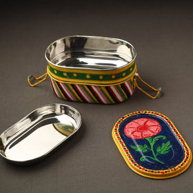 Buy Kavad Handpainted Stainless Steel 2 Tier Capsule Shape Lunch Box (6 X 4 in) 05 Online at iTokri.com