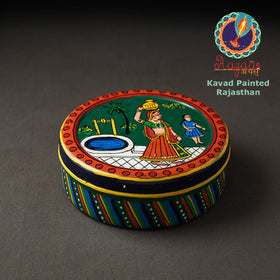  Kavad Handpainted Stainless Steel Chapati Box 