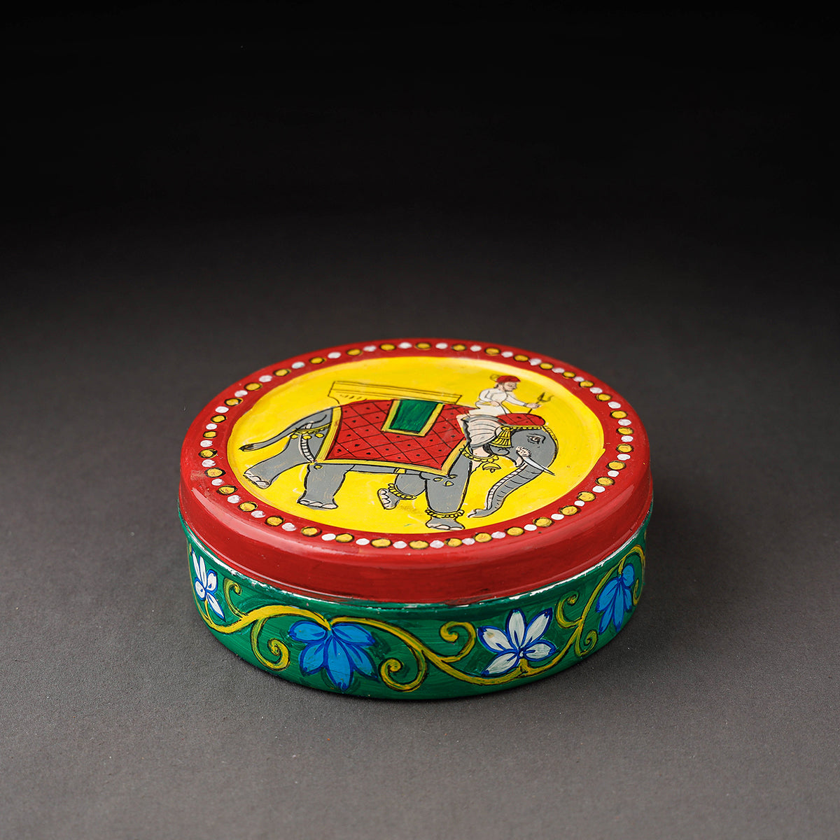 Multicolor Kavad Handpainted Stainless Steel Masala Box