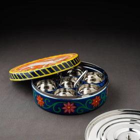  Kavad Handpainted Stainless Steel Multicolor Masala Box