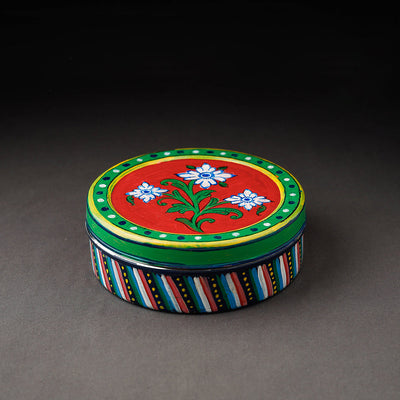  Kavad Multicolor Handpainted Stainless Steel Masala Box