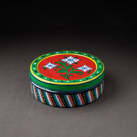  Kavad Multicolor Handpainted Stainless Steel Masala Box