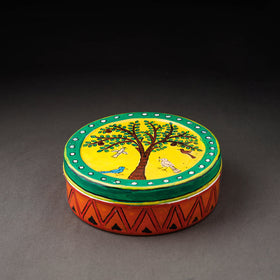  Multicolor Kavad Handpainted Stainless Steel Masala Box 