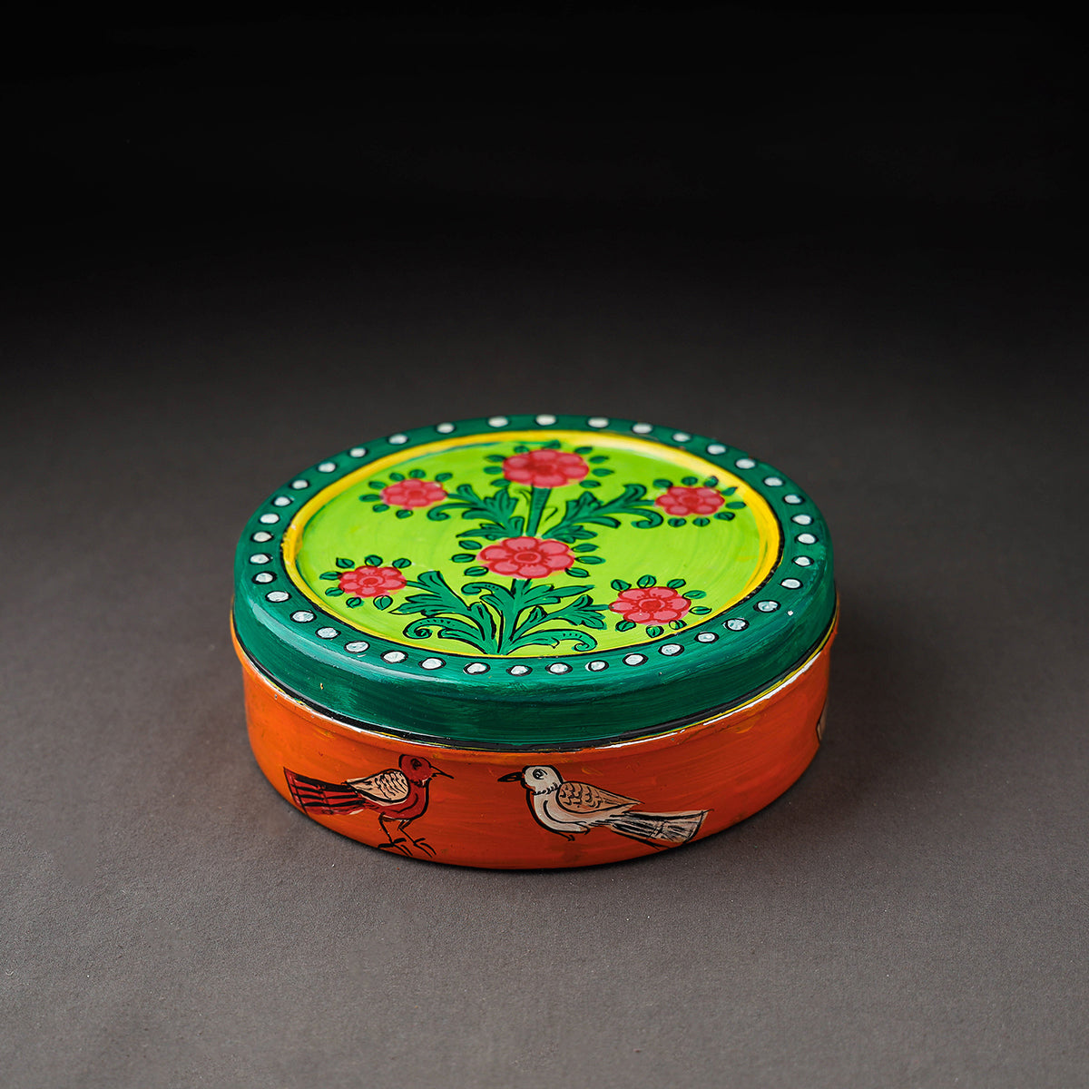 Kavad Handpainted Stainless Steel Multicolor Masala Box