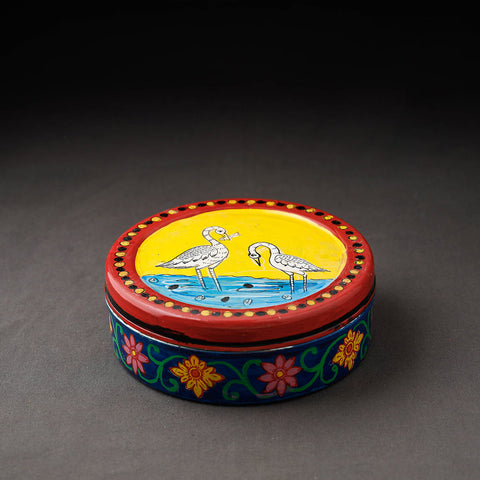 Multicolor Kavad Handpainted Stainless Steel Masala Box 