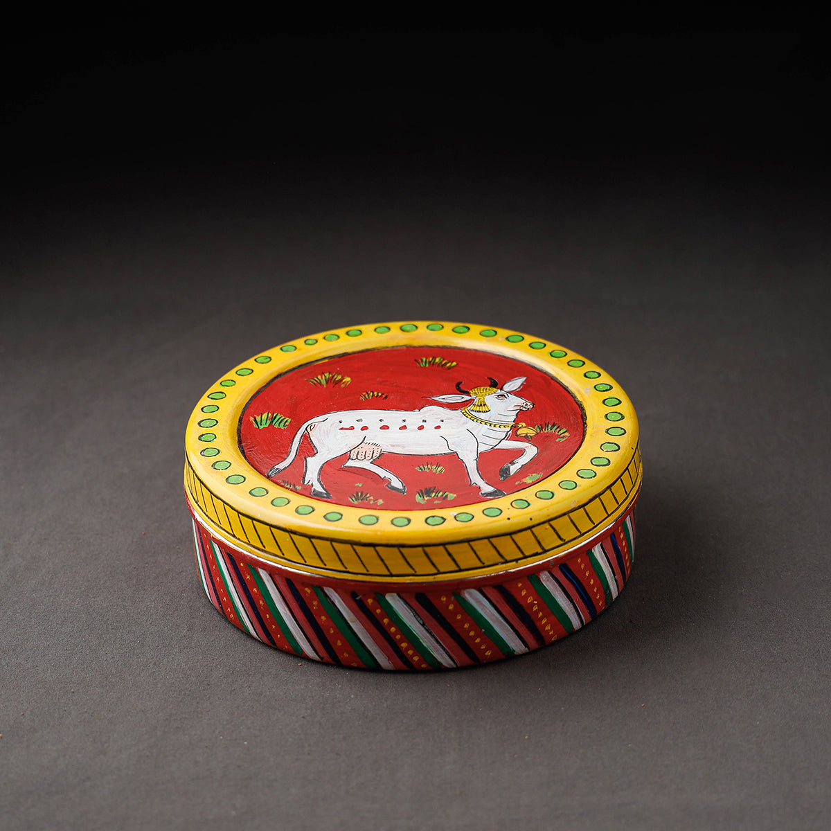 Kavad Handpainted Stainless Steel Multicolor Masala Box 