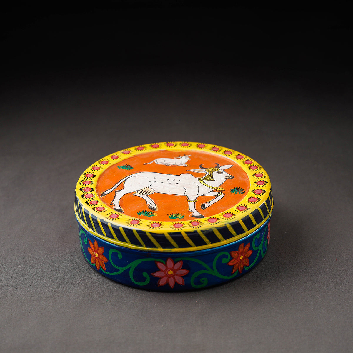  Kavad Handpainted Stainless Steel Multicolor Masala Box