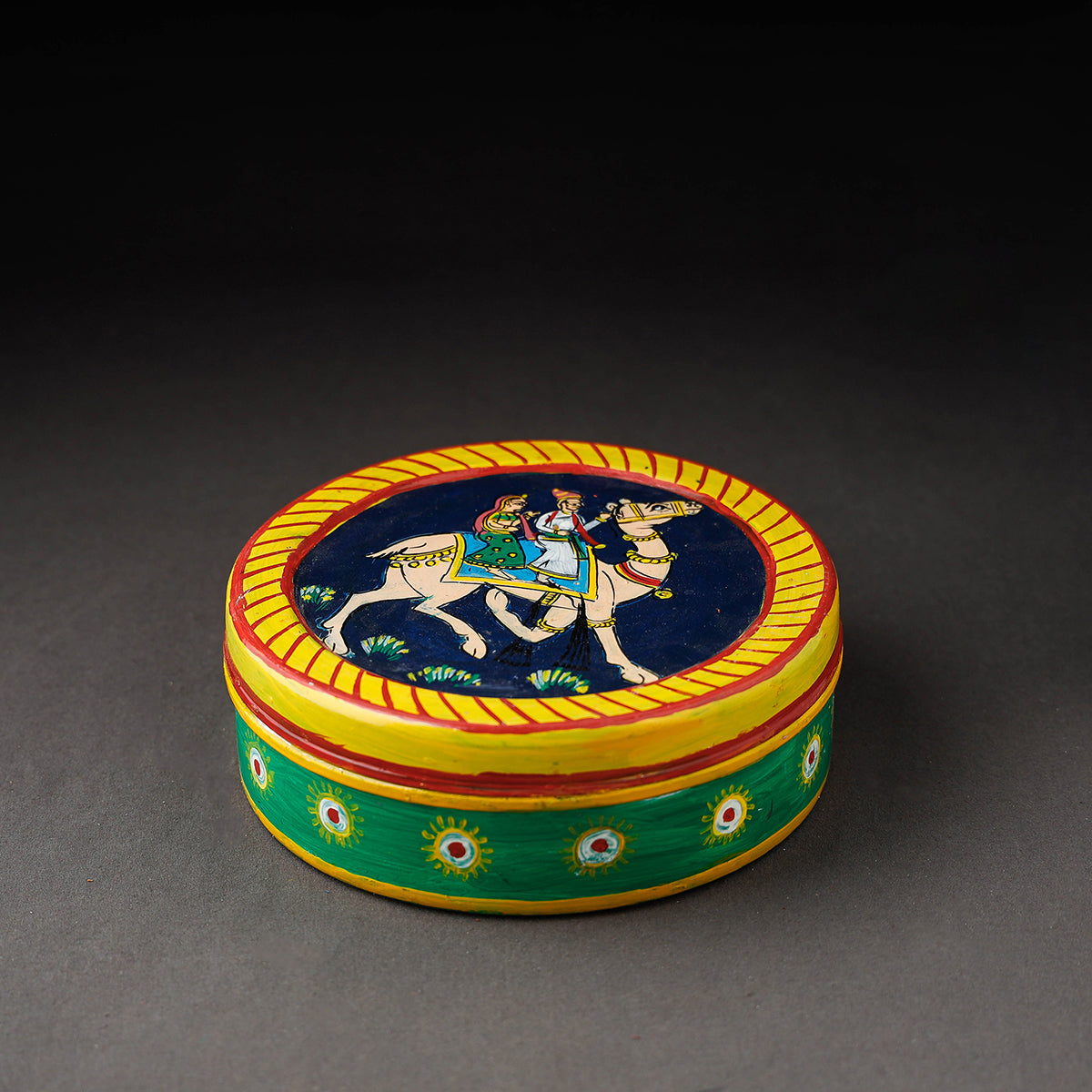  Kavad Handpainted Stainless Steel Multicolor Masala Box