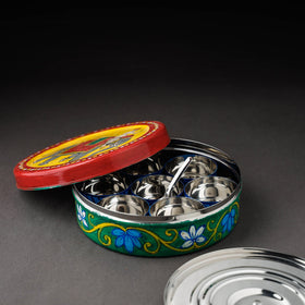  Kavad Handpainted Stainless Steel Multicolor Masala Box