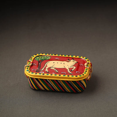  Kavad Handpainted Stainless Steel Rectangle Shape Lunch Box (6 X 4 in) 26 