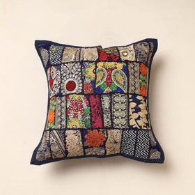 Buy Multicolor Khambadiya Patchwork Cotton Cushion Cover