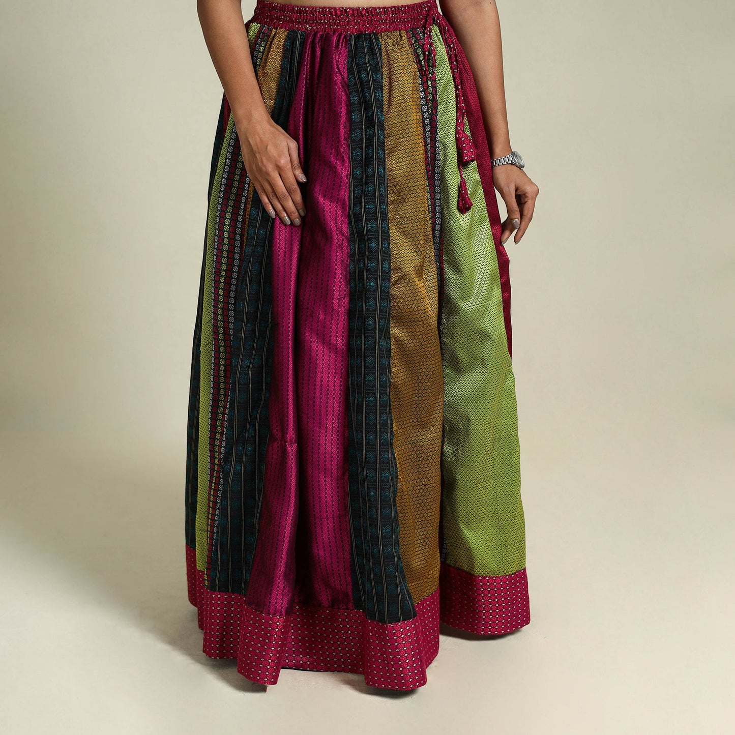 Buy Khun Patchwork 24 Kali Cotton Long Skirt