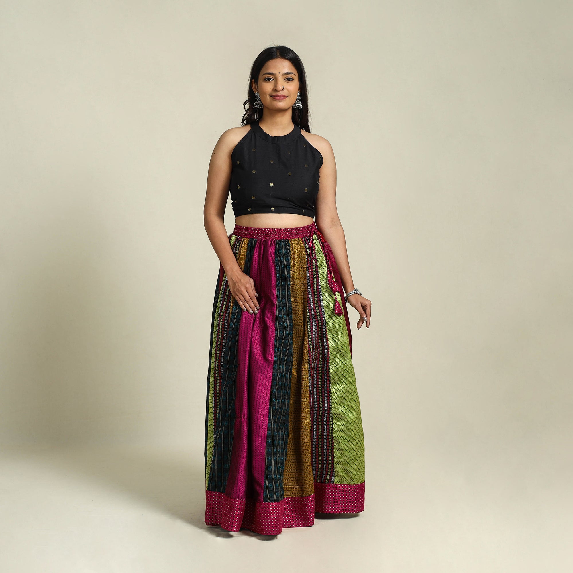 Buy Khun Patchwork 24 Kali Cotton Long Skirt