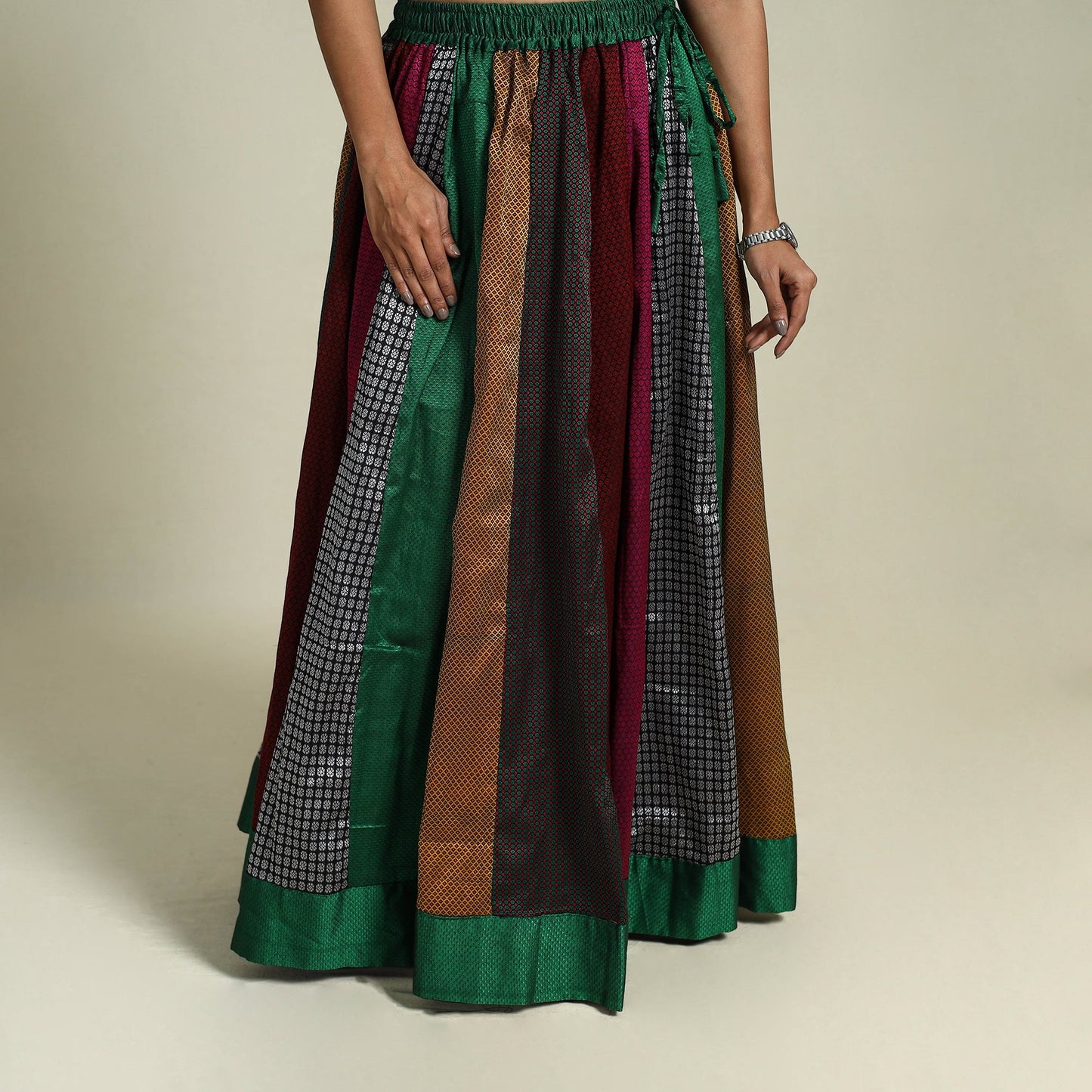 Buy Multicolor Khun Patchwork 24 Kali Cotton Long Skirt