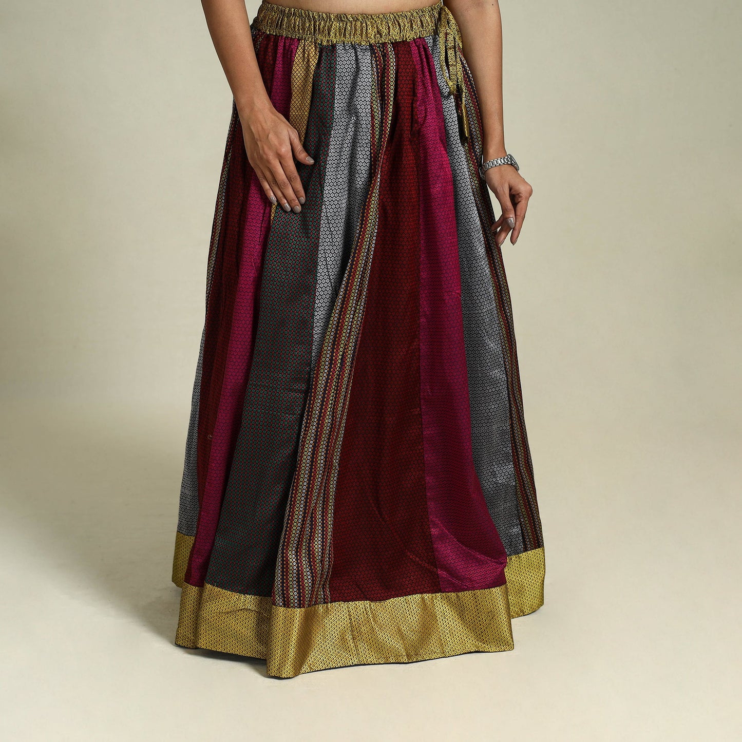 Multicolor - khun patchwork 24 kali cotton long skirt 03