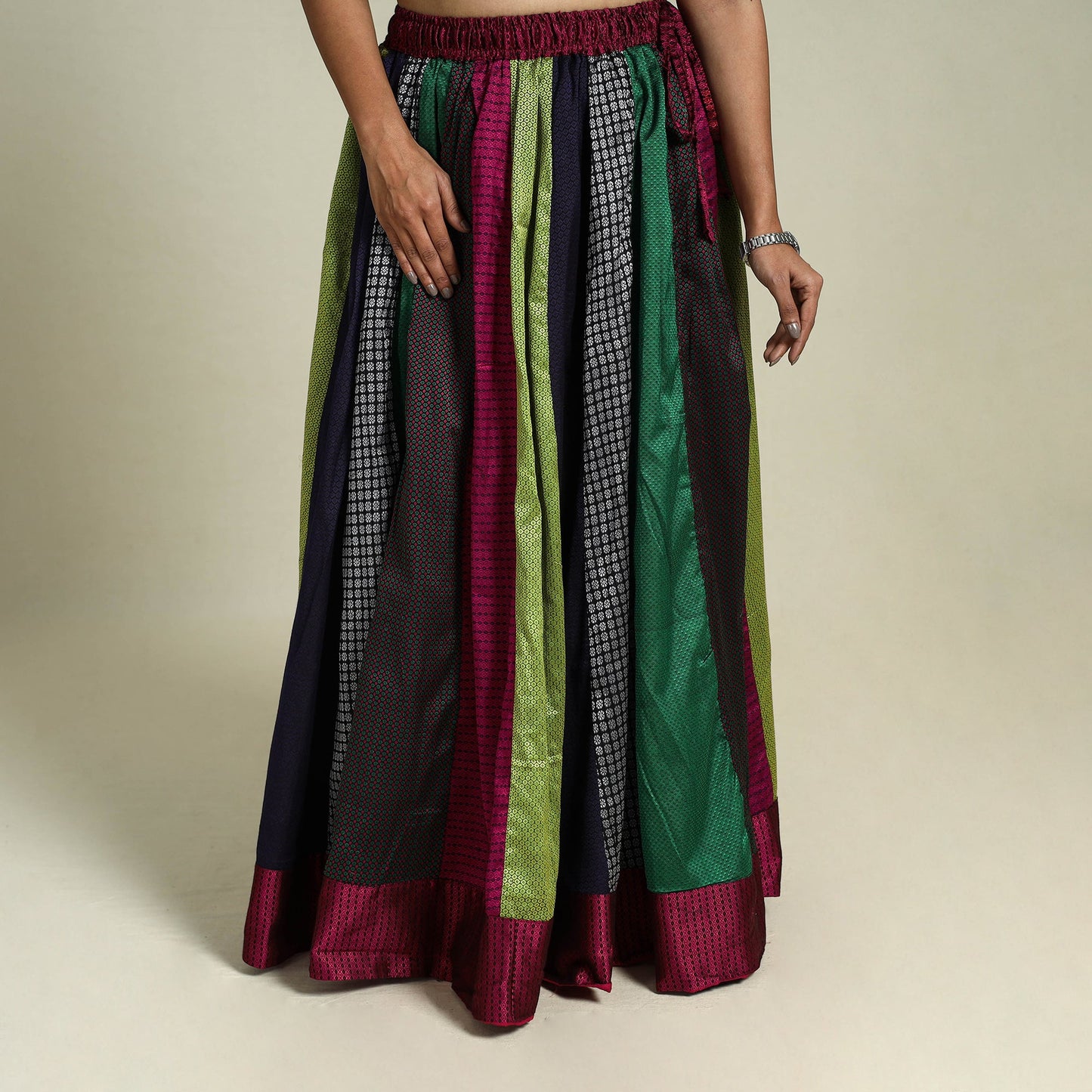 Multicolor - khun patchwork 24 kali cotton long skirt 04