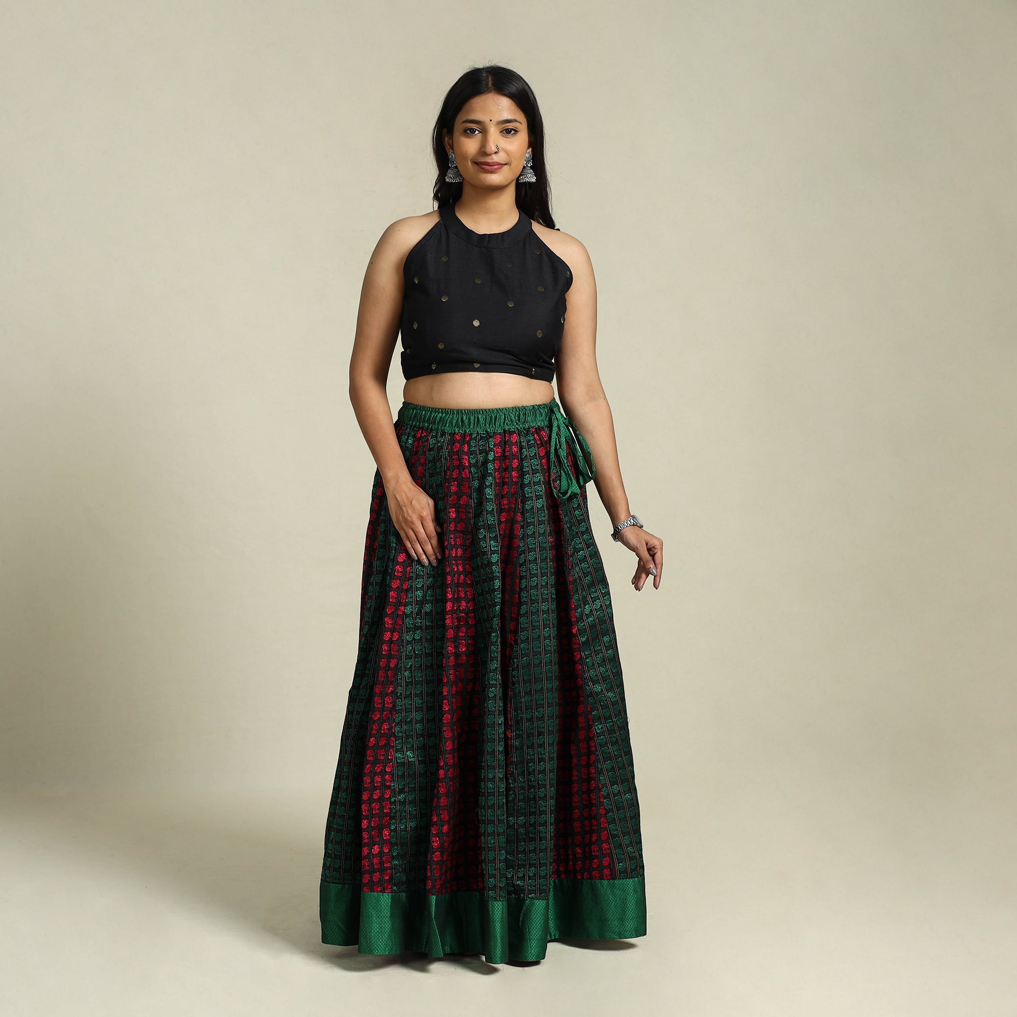Buy Multicolor Khun Patchwork 24 Kali Cotton Long Skirt