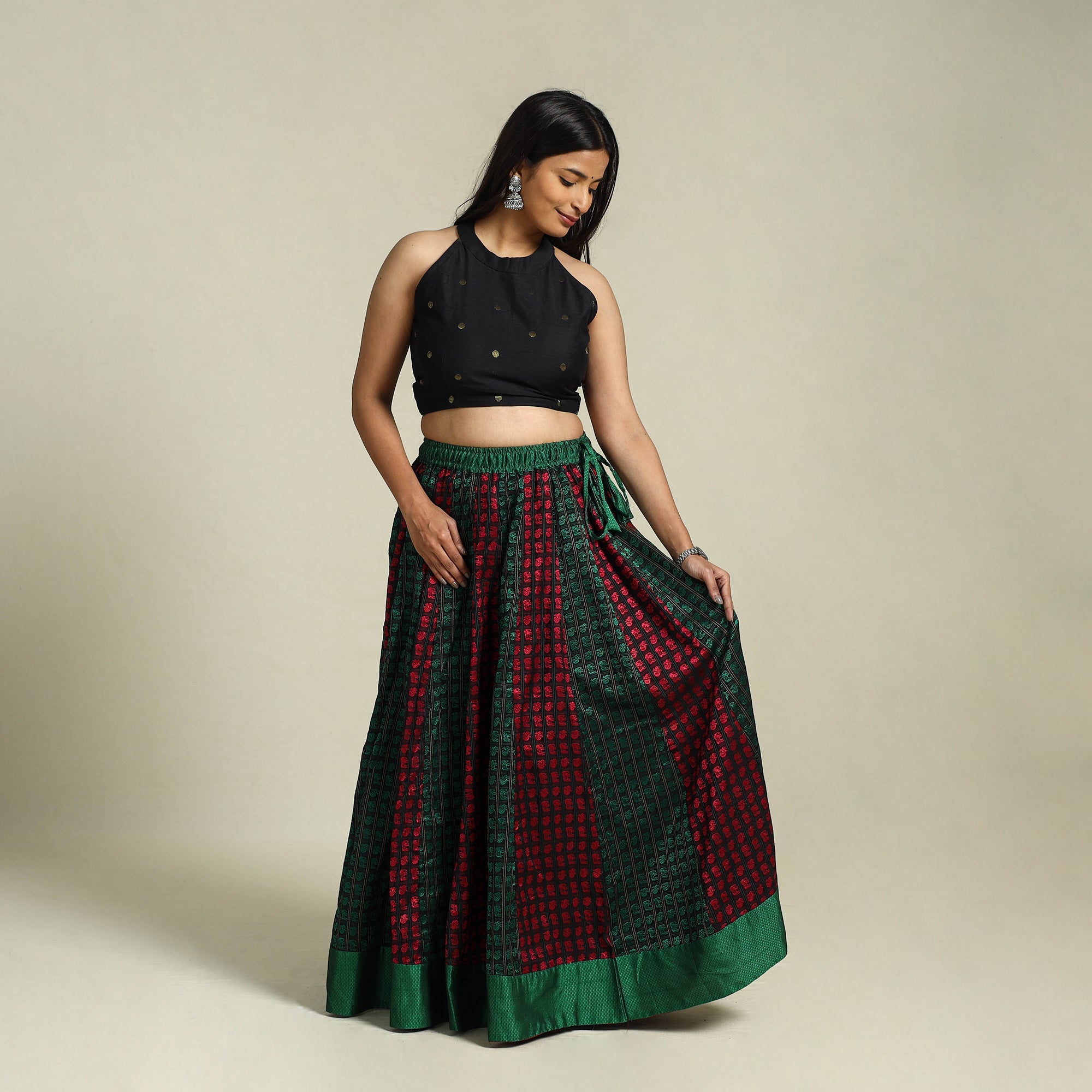 Buy Multicolor Khun Patchwork 24 Kali Cotton Long Skirt