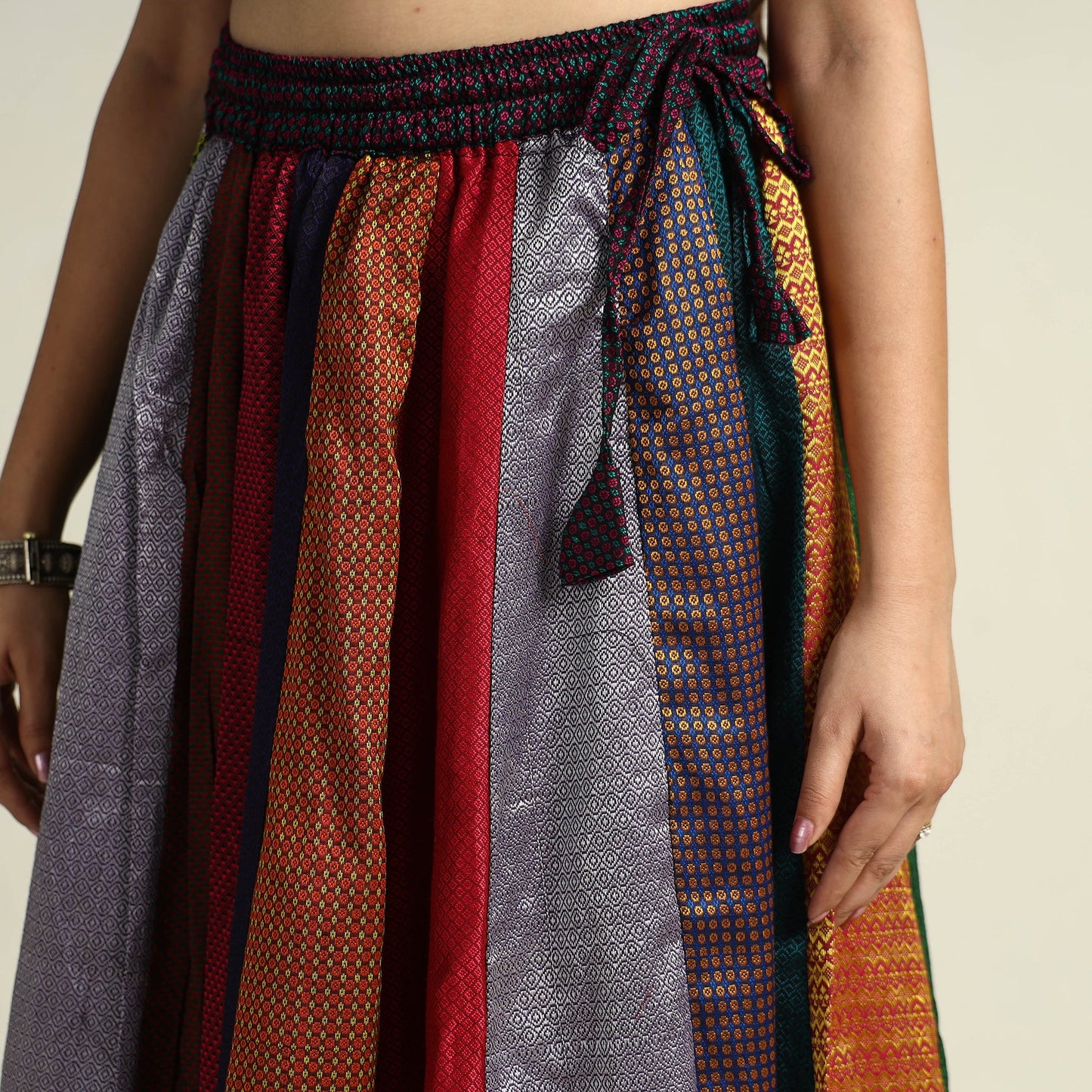 Multicolor - khun patchwork 24 kali cotton long skirt 08
