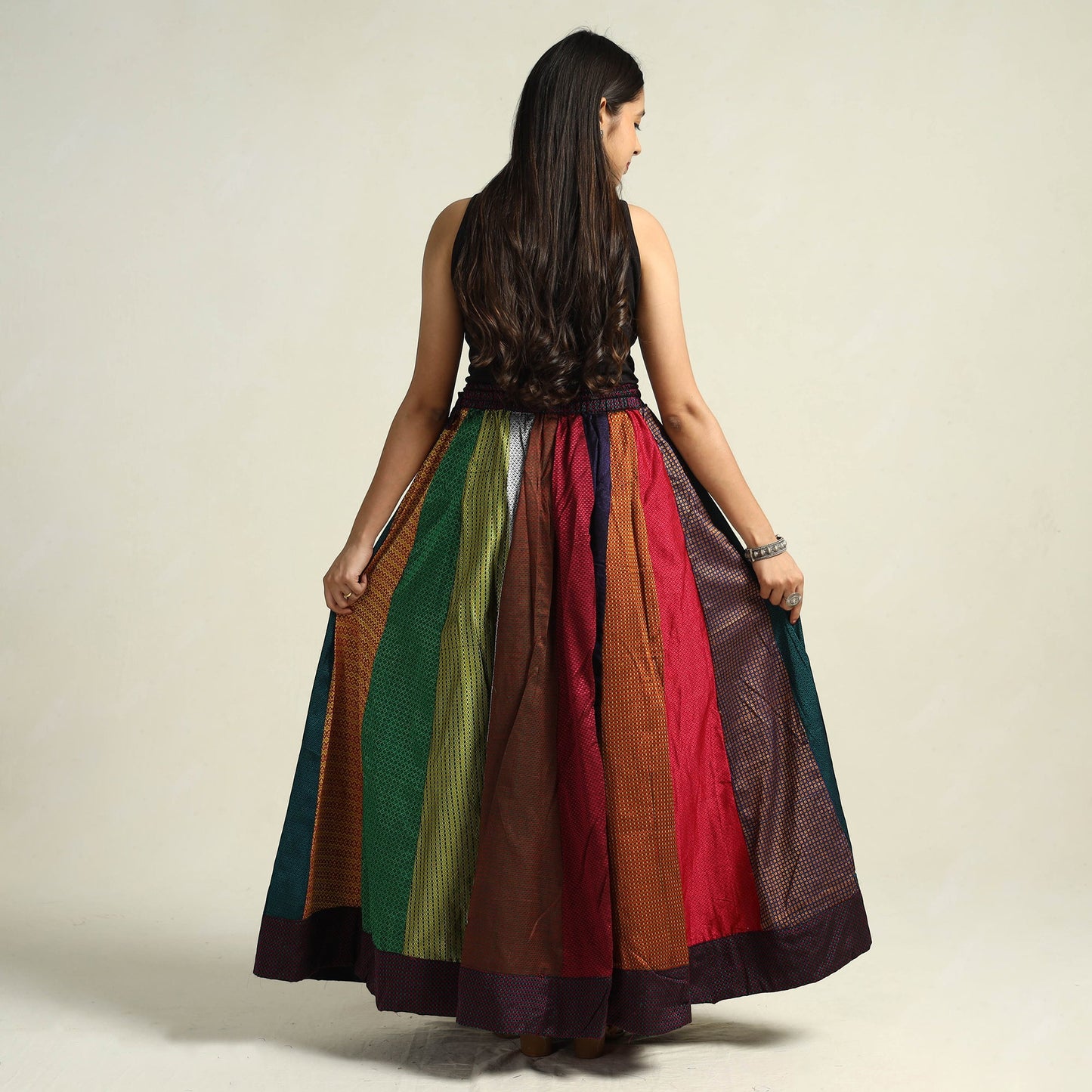 Multicolor - khun patchwork 24 kali cotton long skirt 08