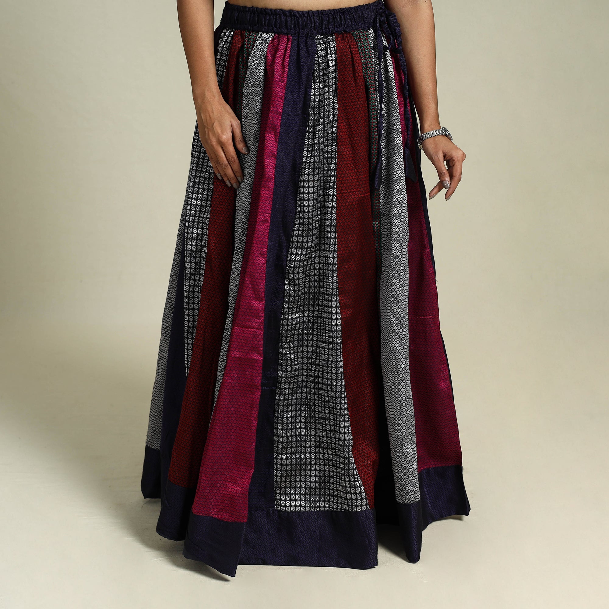 Buy Multicolor Khun Patchwork 24 Kali Cotton Long Skirt