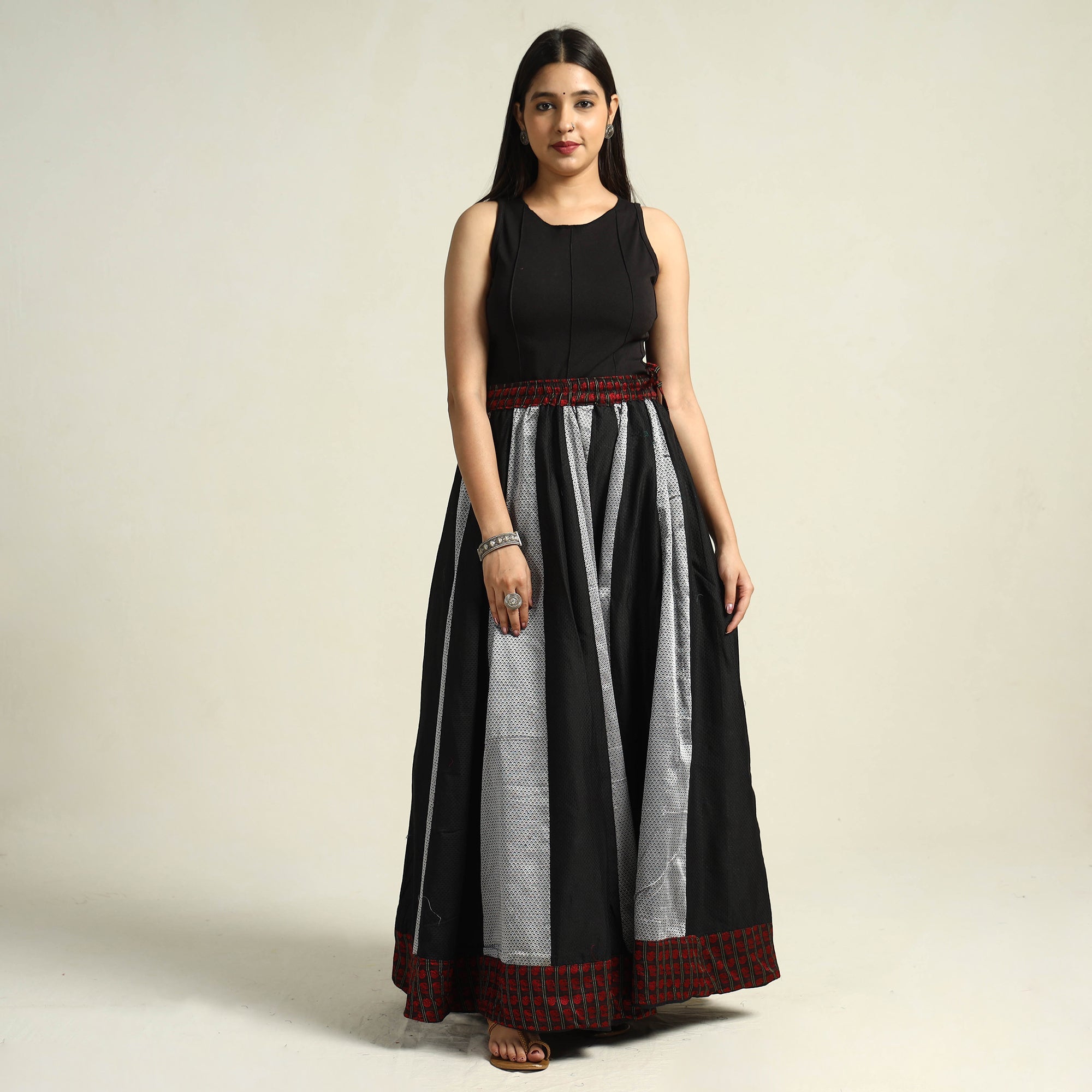 Multicolor - khun patchwork 24 kali cotton long skirt 12