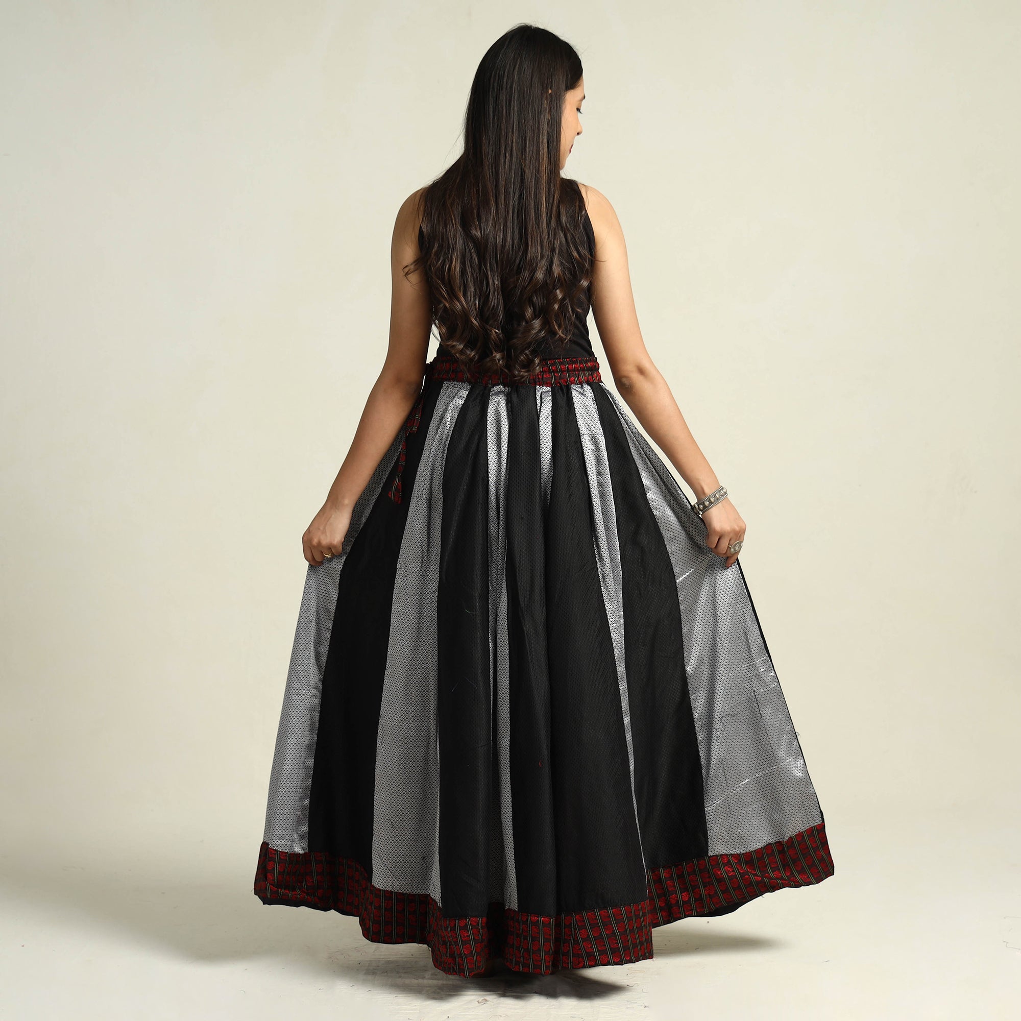 Multicolor - khun patchwork 24 kali cotton long skirt 12