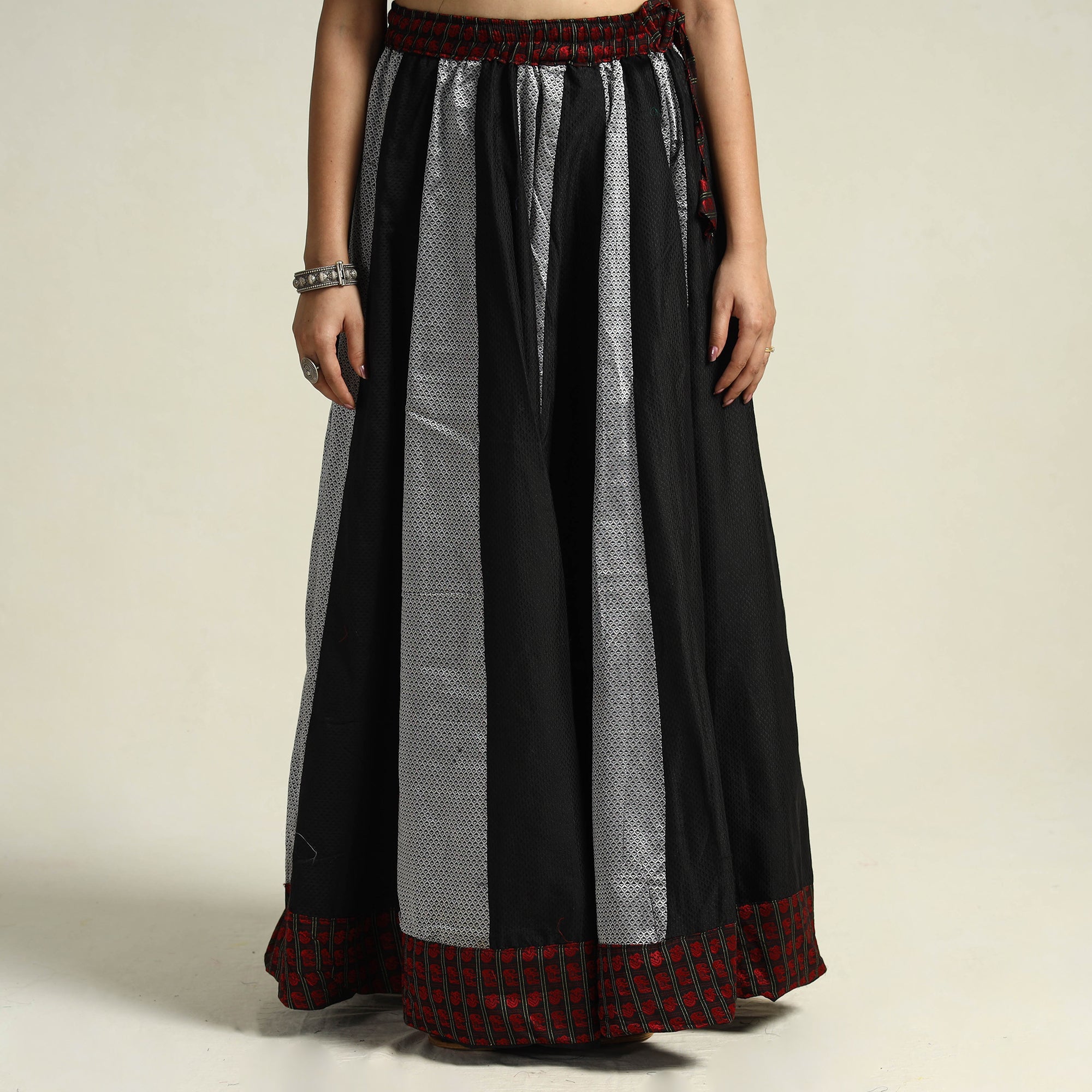 Multicolor - khun patchwork 24 kali cotton long skirt 12