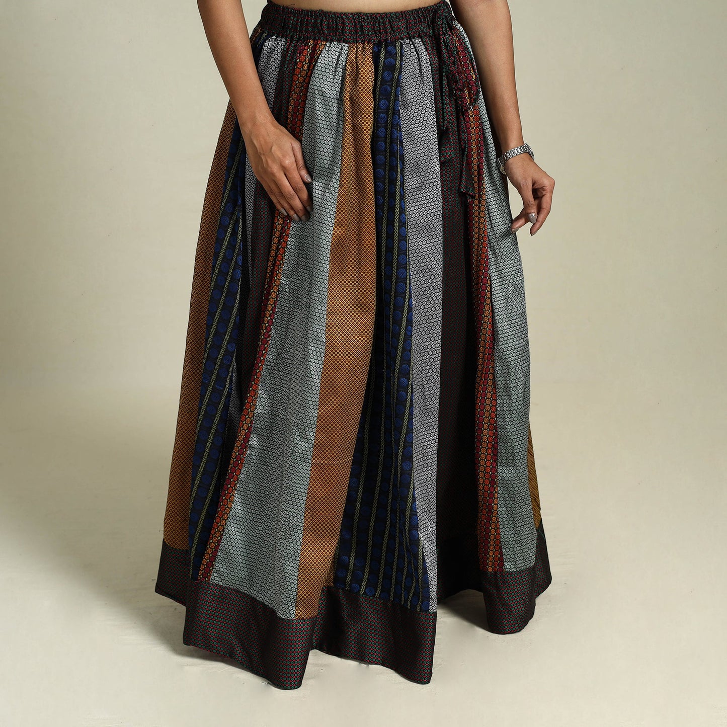 Buy Multicolor Khun Patchwork 24 Kali Cotton Long Skirt
