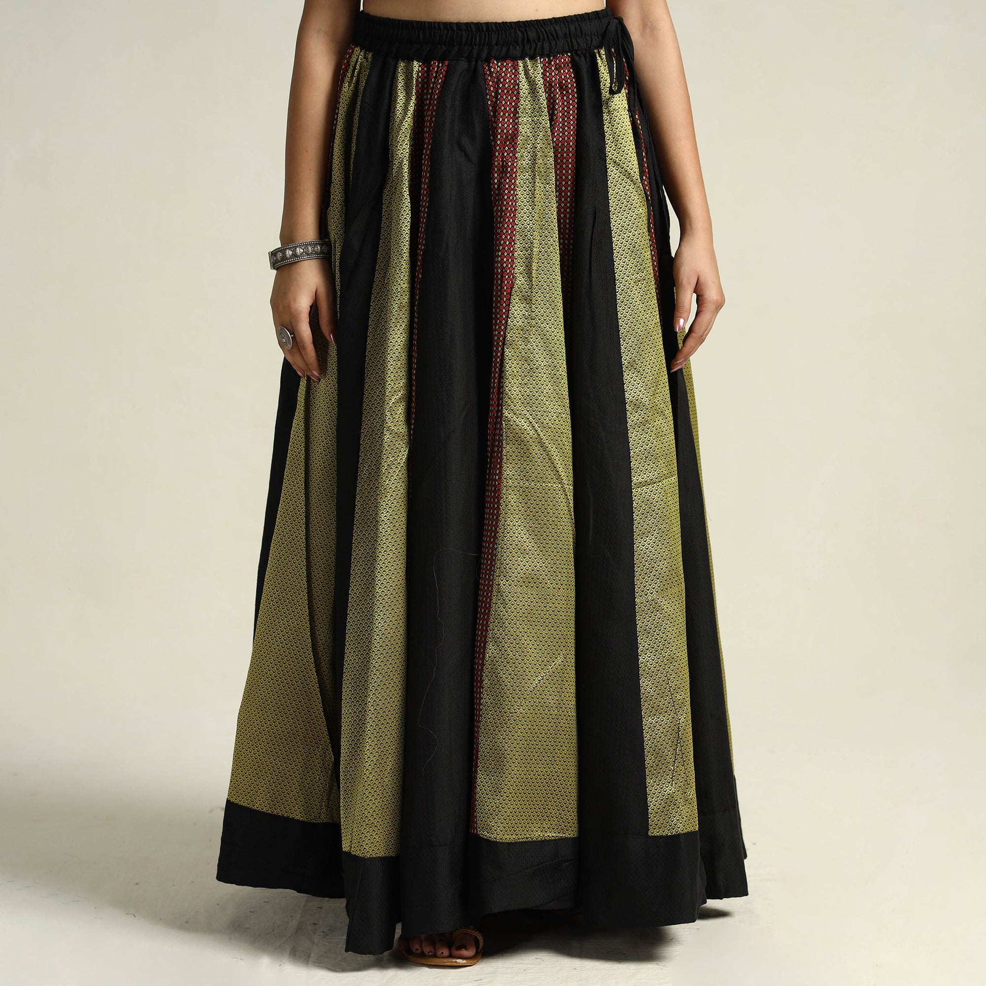 Multicolor - khun patchwork 24 kali cotton long skirt 14
