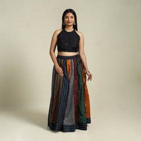 Buy Multicolor Khun Patchwork 24 Kali Cotton Long Skirt